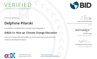 Certificat Delphine Climate Change